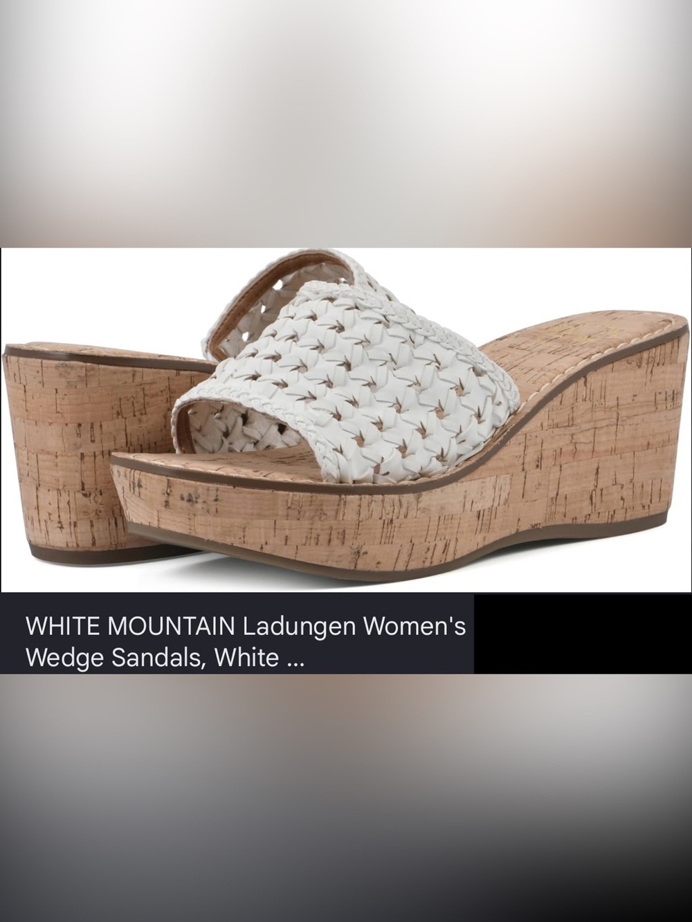 NWT White Mountain Women’s Charges Platform Slide Wedge Sandals, Size 10M, NWT